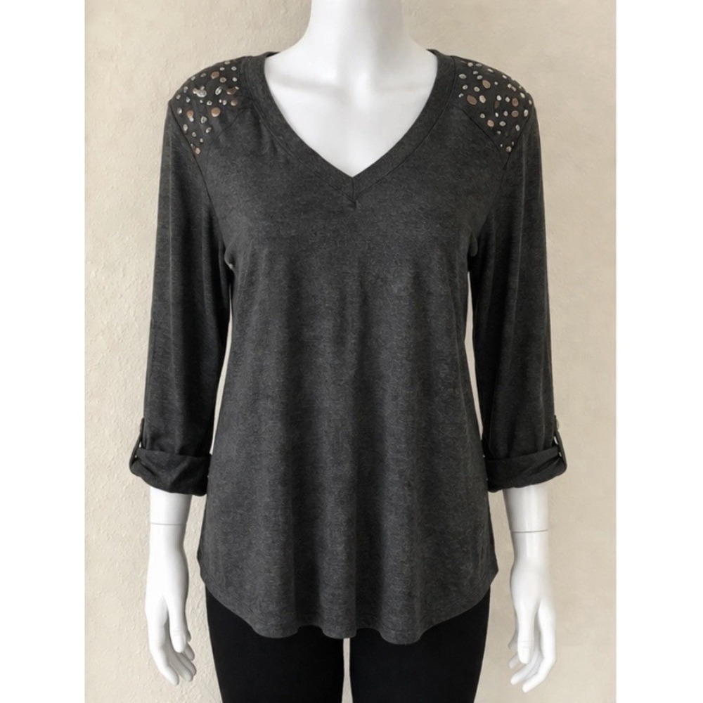 New XL New Directions Studded Shoulder Top #953*8 (JFT)